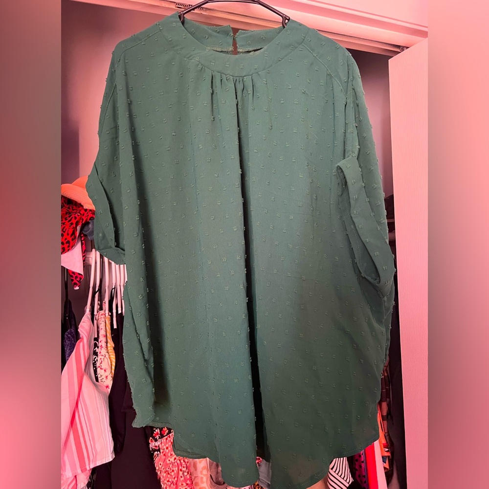 SHEIN short sleeve Swiss dot top